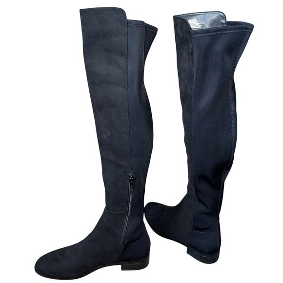 J. Crew Tall Boots Over the Knee Black Stretch Microsuede OTK - Picture 7 of 13